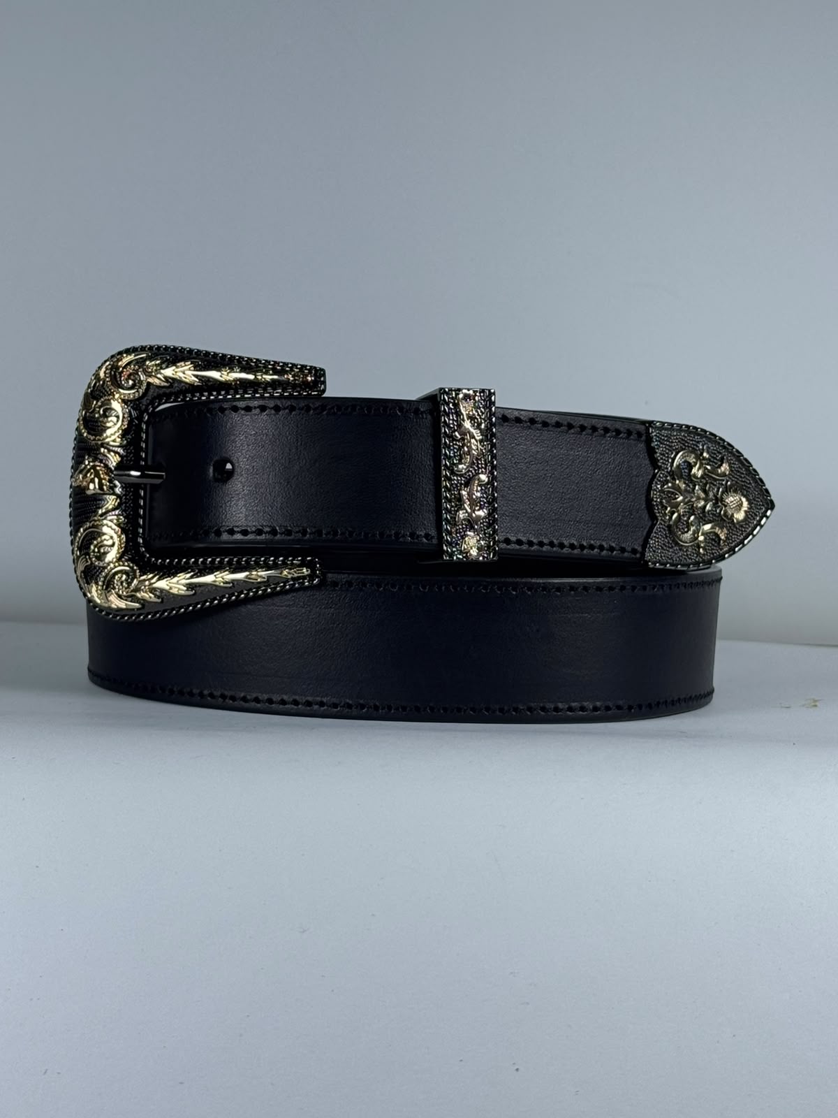 CINTURON NEGRO HEBILLA WESTERN 97