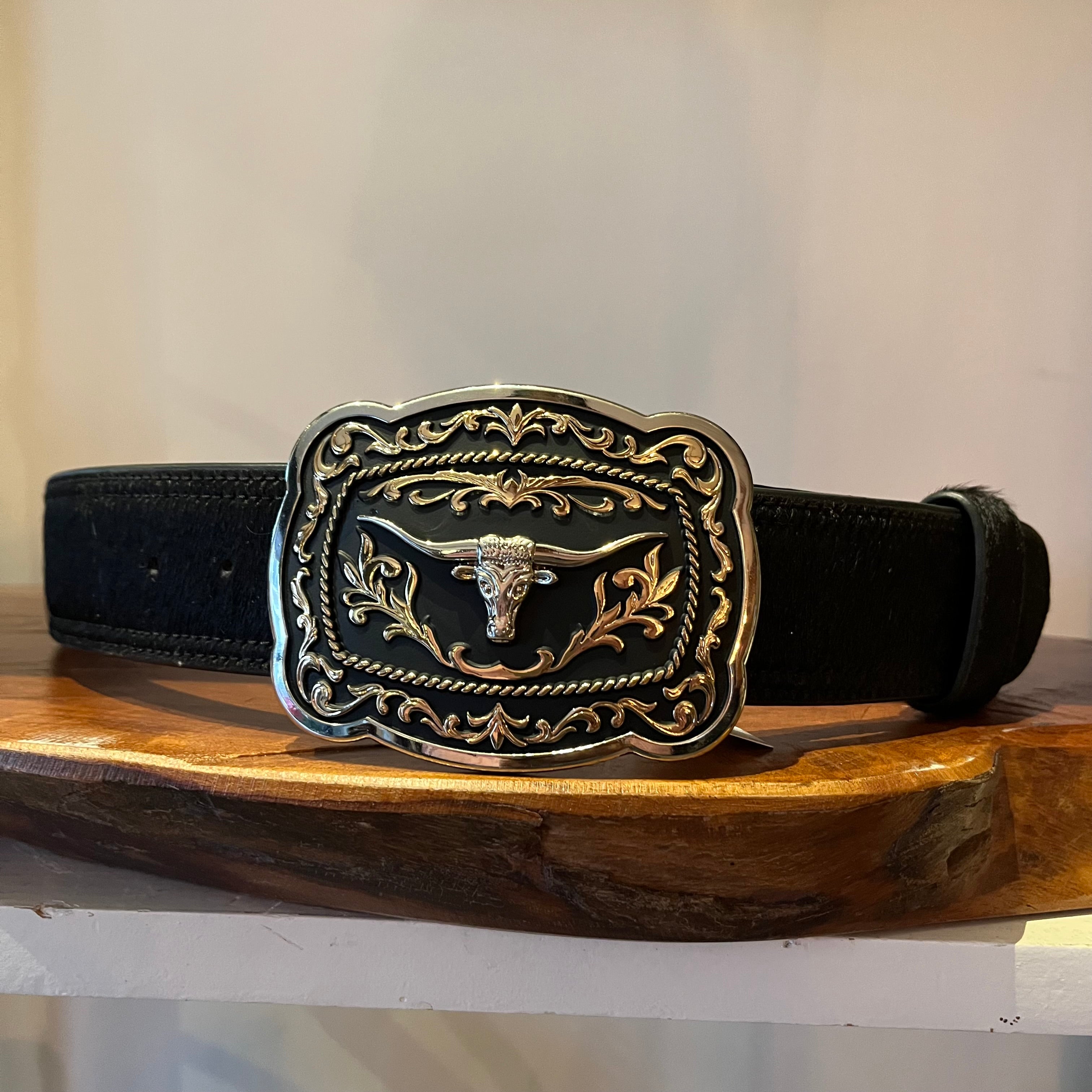 CINTURON NEGRO HEBILLA VAQUERA 18