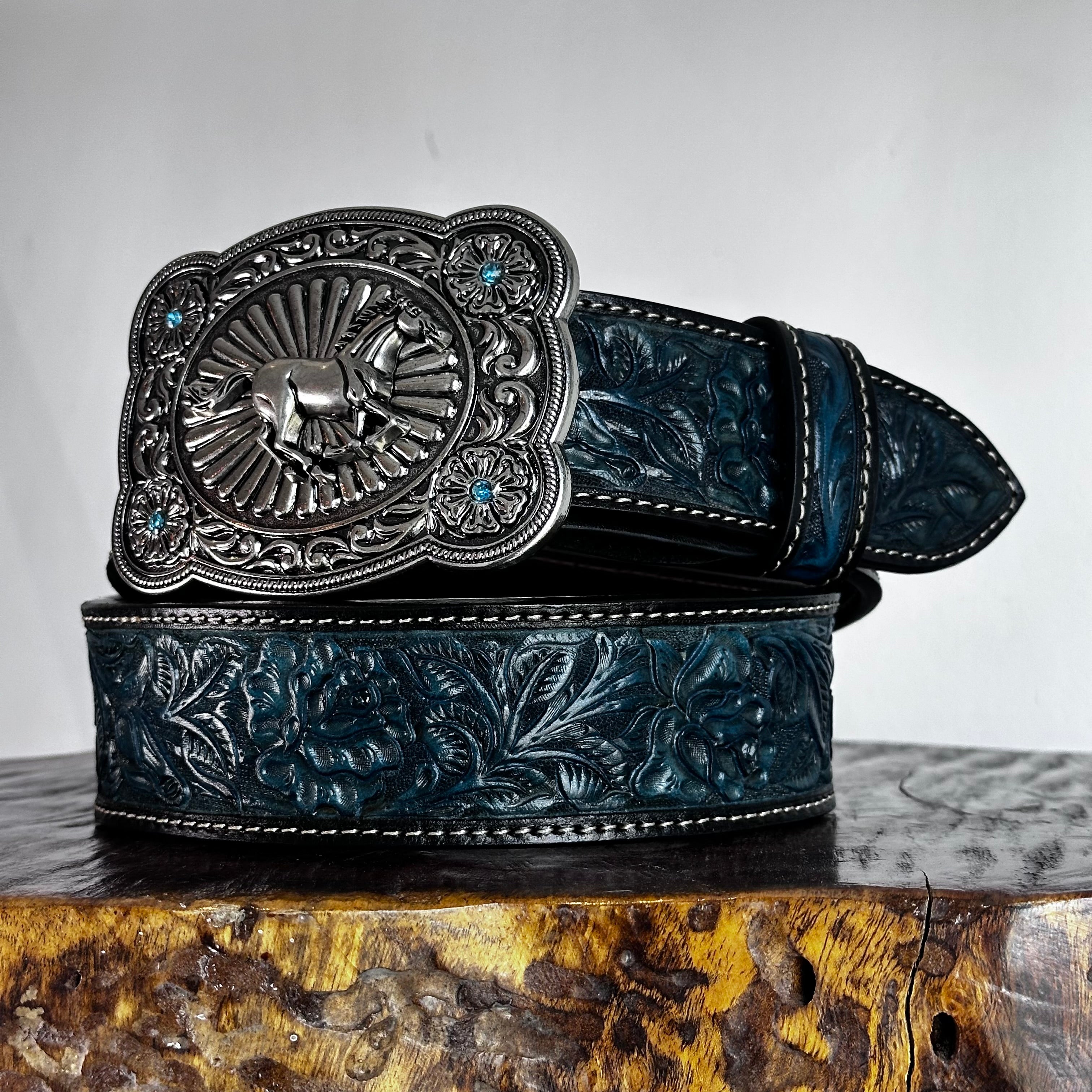 CINTURON VAQUERO TURQUESA