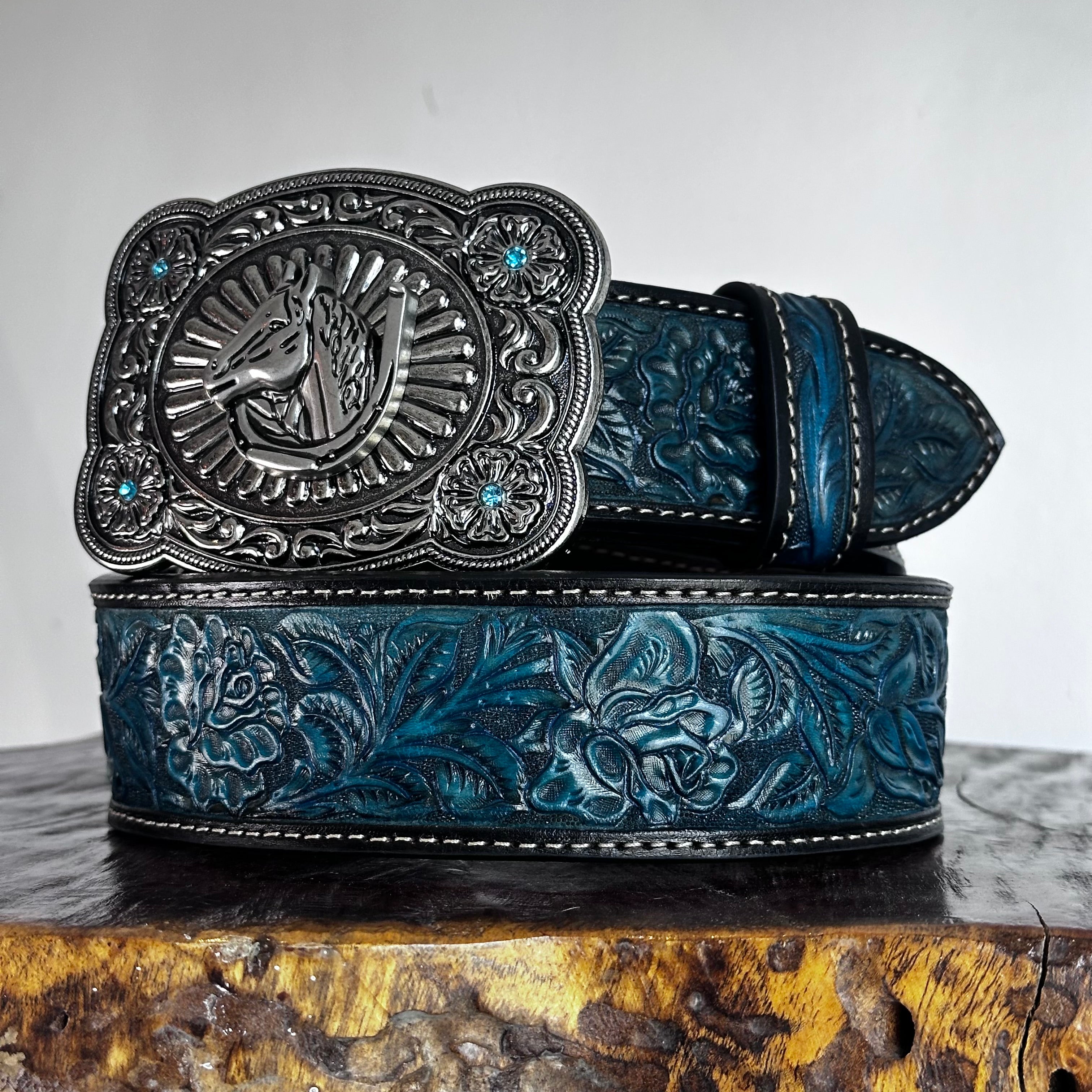 CINTURON VAQUERO TURQUESA 2