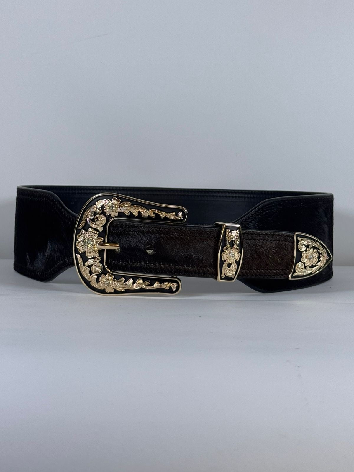 CINTURILLA INDIANA COW PELO PINTO 95