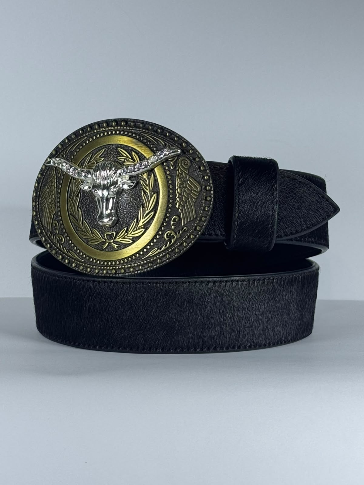 CINTURON NEGRO HEBILLA VAQUERA 50