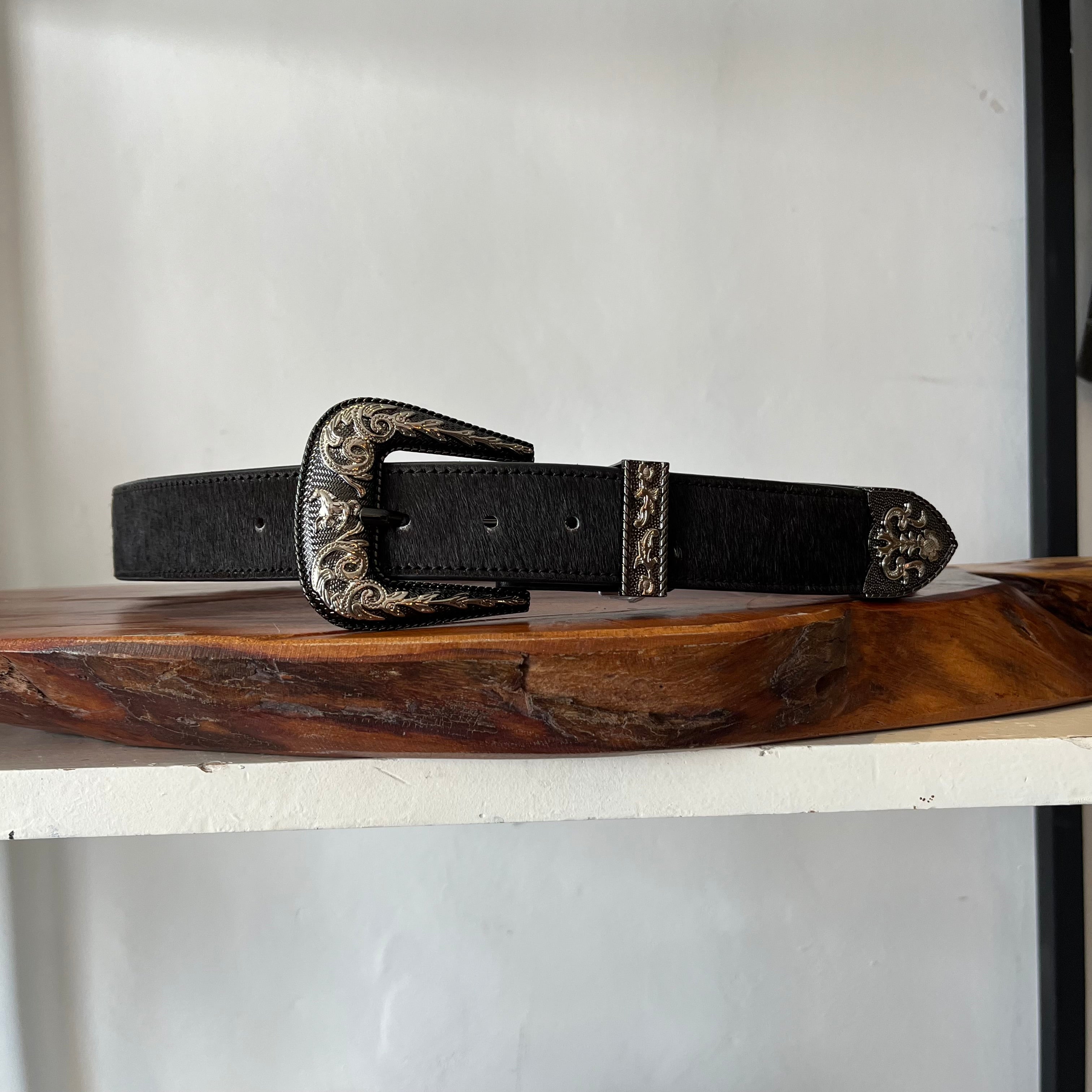 CINTURON NEGRO HEBILLA WESTERN 58