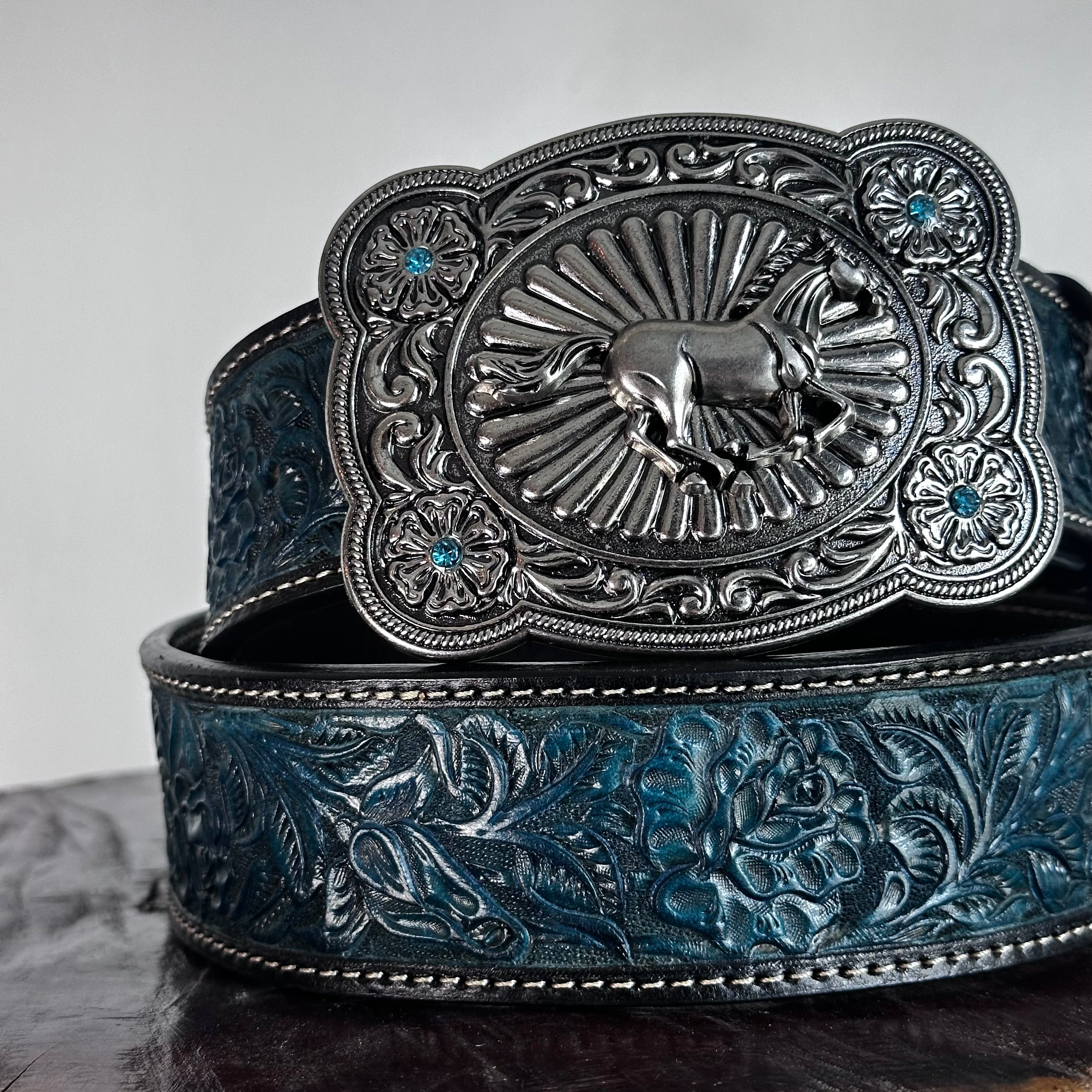 CINTURON VAQUERO TURQUESA
