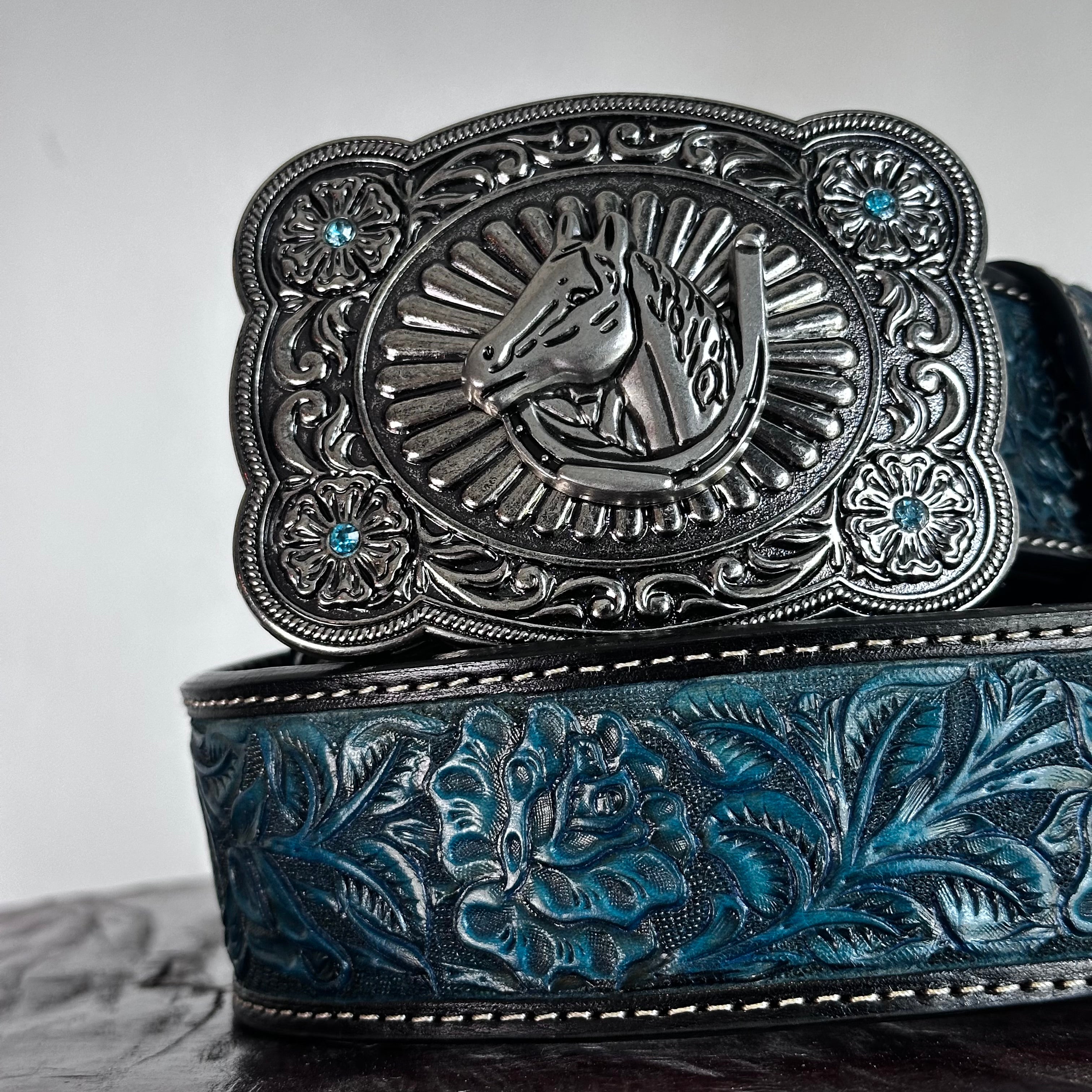 CINTURON VAQUERO TURQUESA 2